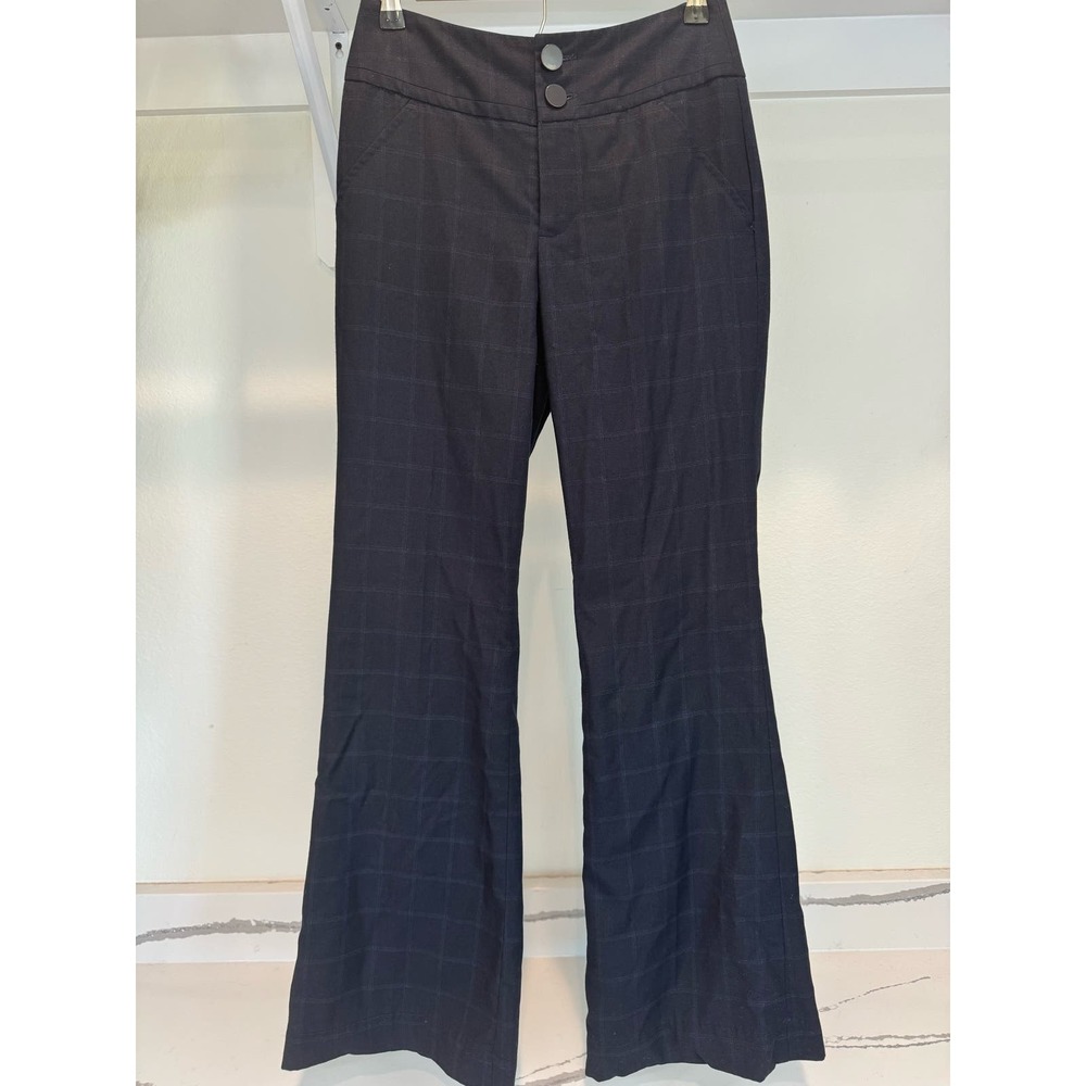Banana Republic Flare Plaid Dress‎ Pants Size 0 Navy